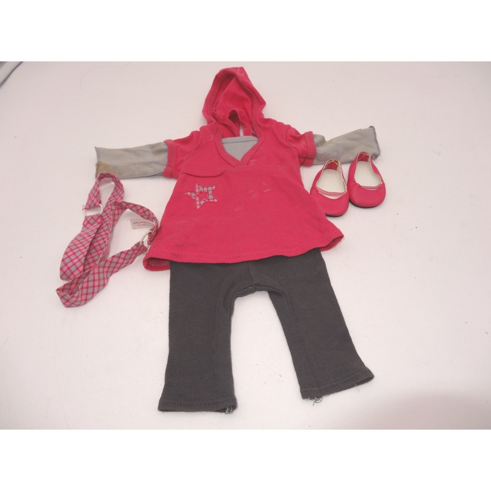 American Girl Star Hoodie Outfit Just Like You Meet 2008 Pink Gray Doll Clothes